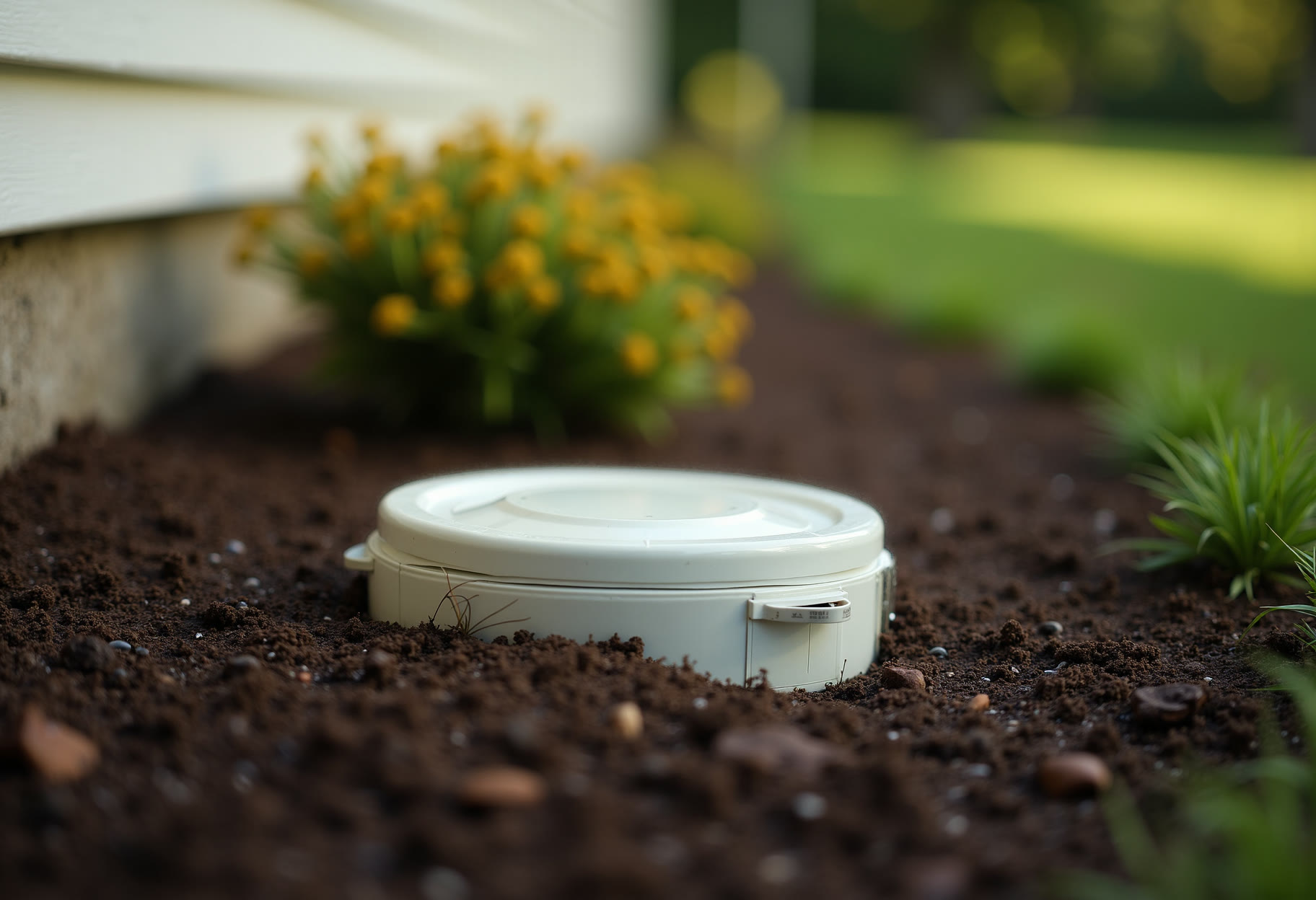 Bait station set at grade